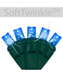 CLP78783 Commercial LED Stringer TWINKLE Blue Bulbs 4 Inch Spacing 
