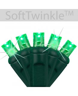CLP78782 Commercial LED Stringer TWINKLE Green Bulbs 4 Inch Spacing 