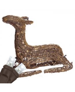 CLU68261  Commercial Grade 24 Inch Grapevine Sitting Fawn