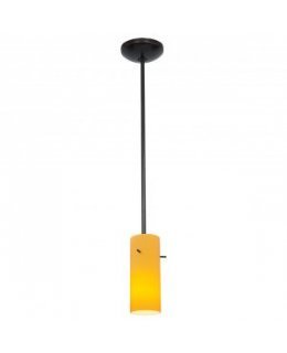 Access 28030-4R-ORB-AMB Glass Cylinder Rod Pendant 