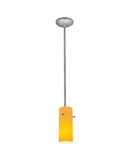 Access 28030-4R-BS-AMB Glass Cylinder Rod Pendant 