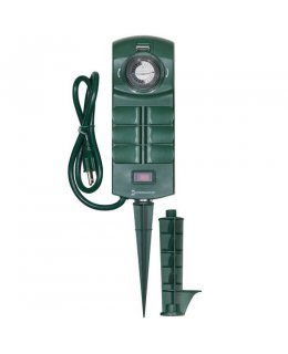 CLP13228 15A Outdoor Stake Timer with 6 Grounded Outlets and 24 on-off settings
