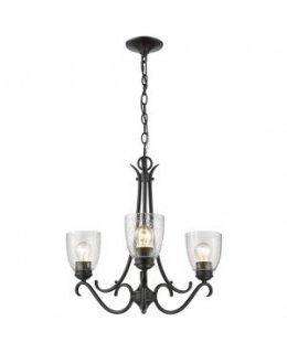 Golden Lighting 8001-3 BLK-SD Parrish 21 Inch Chandelier 