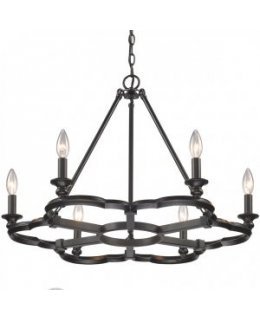 Golden Lighting 5926-6 ABZ Saxon 27 Inch Chandelier 