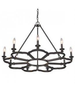 Golden Lighting  5926-9 ABZ Saxon 34 Inch Chandelier Aged Bronze Finish