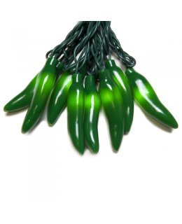 CLP8263 Chili Pepper Light Set, 35 Green Lights 14.5 ft
