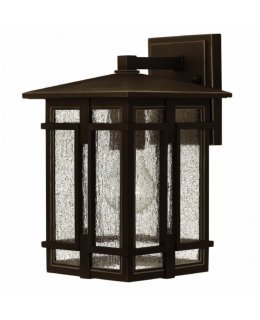 Hinkley 1960OZ  7 Inch Tucker Outdoor Wall Sconce Oil Rubbed Bronze-Clear Seedy Finish