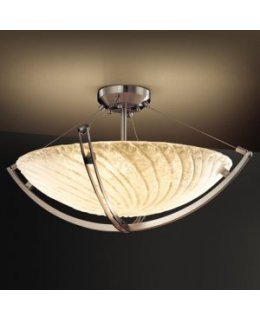 Justice Design GLA-9712-35-WH-NI-L-5000  Waterwash LED Semi Flush Mount 