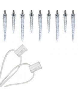 CL73611 C7 Cool White Falling Icicle Commercial LED Christmas Lights Set of 15