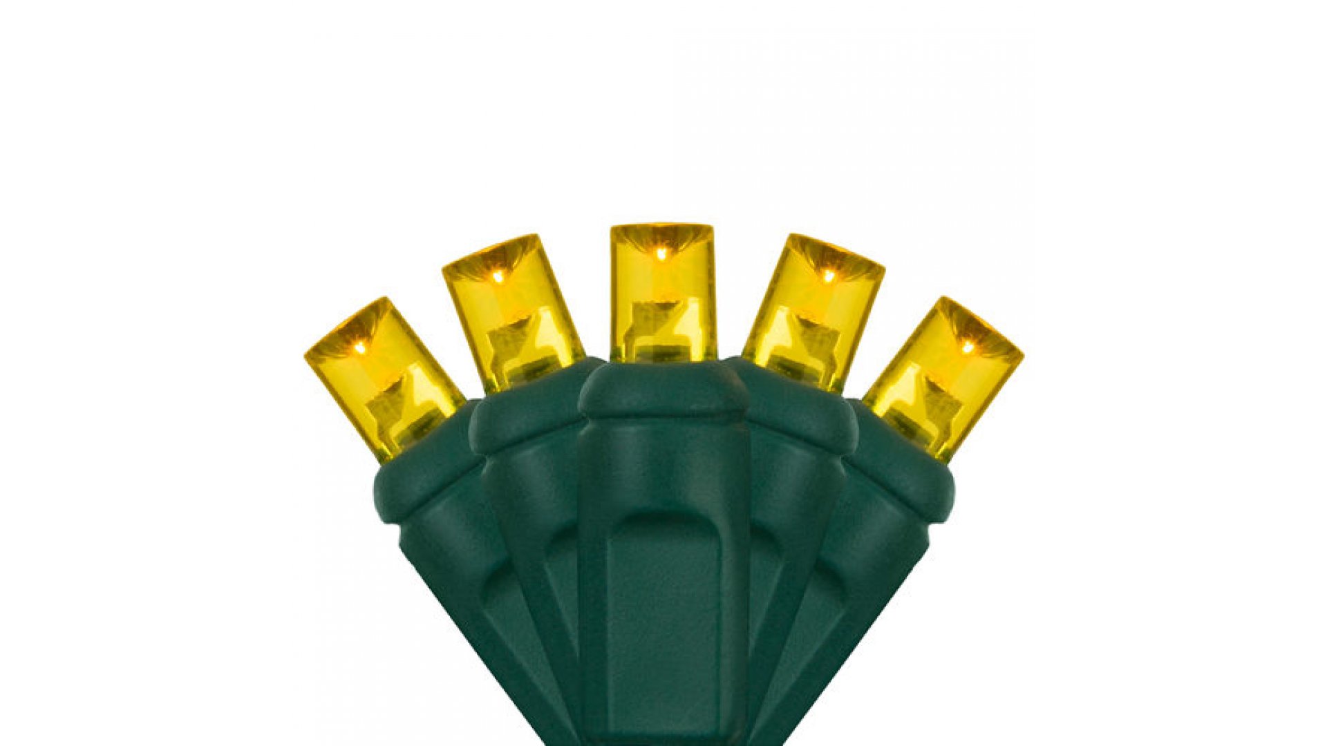 CLP20355 Commercial Grade LED Christmas Lights GRN WIRE Gold Bulbs 5mm