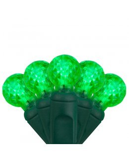 CLP20329 LED Christmas Lights Green Wire G12 Razzberry Green Bulbs 