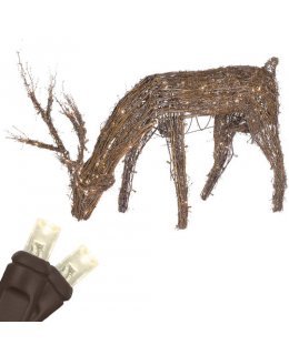 CLU21359  Commercial Grade 48' Grapevine Reindeer with Head Down, 200 Warm White LED Lights