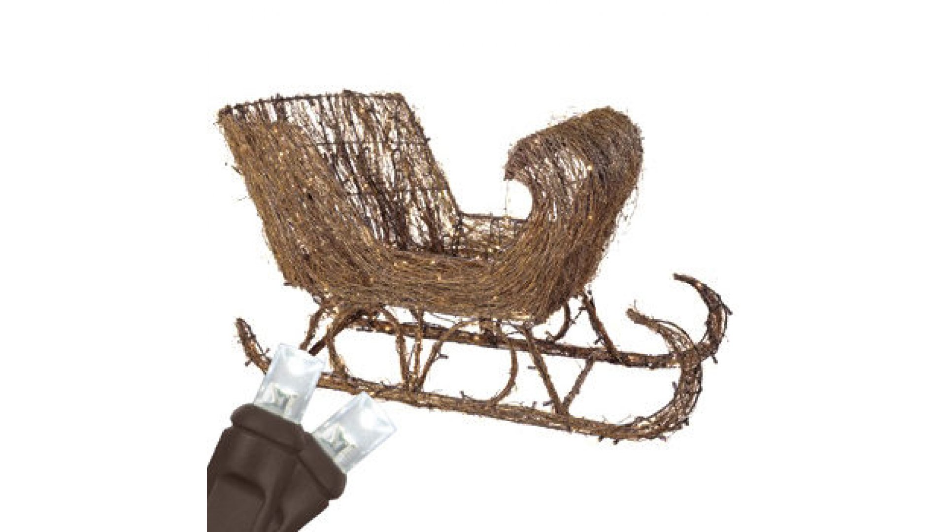 CLU68263 Commercial Grade 35 Inch Grapevine Sleigh, 250 Cool White LED