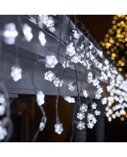 CLP8533 7.5 ft LED Cool White Icicle Lights on 7.5 Ft White Wire