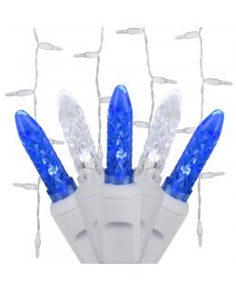 CLP5871 LED Blue & Cool White Icicle Lights on 7.5 Ft White Wire
