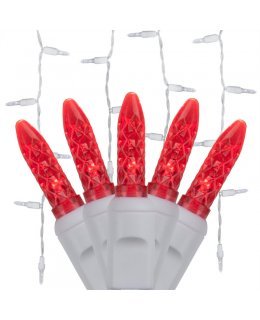 CLP5865 LED Red Icicle Lights on 7.5 Ft White Wire