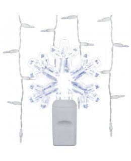 CLP8533 7.5 ft LED Cool White Icicle Lights on 7.5 Ft White Wire