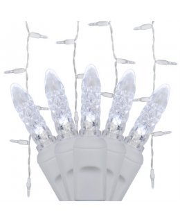 CLP5863 7.5 ft Cool White M5 LED Icicle Lights on White Wire