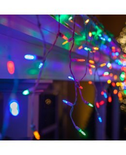 CLP5864 LED Multi-Color Icicle Lights on 7.5 Ft White Wire