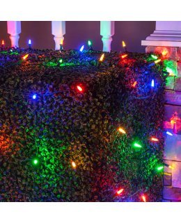 CLU72494 4 ft x 6 ft Net Light Set with 100 Multi-Color LED lights & Green Wire