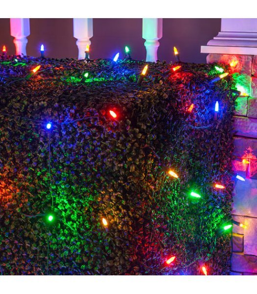 CLU72494 4 ft x 6 ft Net Light Set with 100 Multi-Color LED lights & Green Wire