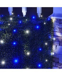 CLU72473 4 ft x 6 ft Net Light Set with 100 Cool White-Blue LED lights & Green Wire