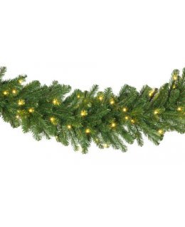 CLP14039 Commercial Grade 9 Ft Long - 14 Inch Wide Warm White LED Prelit Olympia Pine