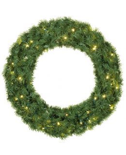 CLP12278 24 Inch LED Commercial Grade Balsam Fir Prelit Christmas Wreath 50 WARM WHITE LED Lights