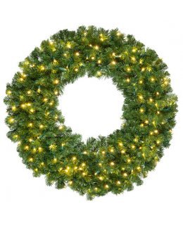 CLP14190 36 Inch LED Commercial Grade Olympia Pine Prelit Christmas Wreath 150 WARM WHITE LED Lights