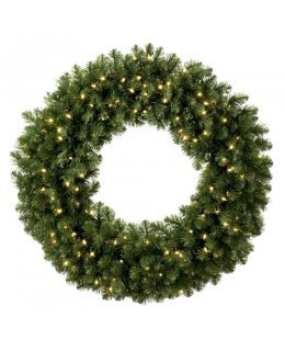 CLP7352 24 Inch INCANDESCENT Commercial Grade Sequoia Fir Prelit Christmas Wreath, 50 Clear Mini Lights