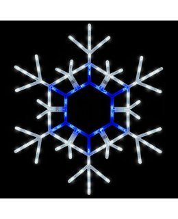 CLP13786  36 Inch Blue and Cool White Folding Snowflake