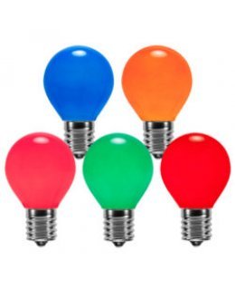 CLP12396 E17-C9 Base S11 10W Incandescent Multi-Color Opaque Bulbs PACK OF 25