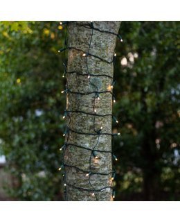 CLU72526 2 ft x 6 ft TREE TRUNK WRAP Light Set with 100 Warm White LED lights & GREEN WIRE