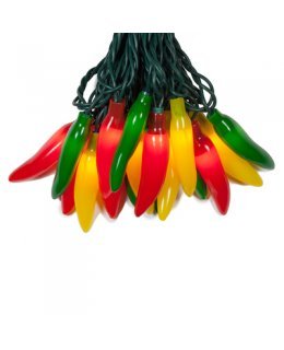 CLP13142 Multi-Color Chili Pepper Light Set - 35 Lights 14.5 ft
