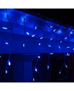 CLP5860 LED Blue Icicle Lights on 7.5 Ft White Wire