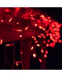 CLP5865 LED Red Icicle Lights on 7.5 Ft White Wire